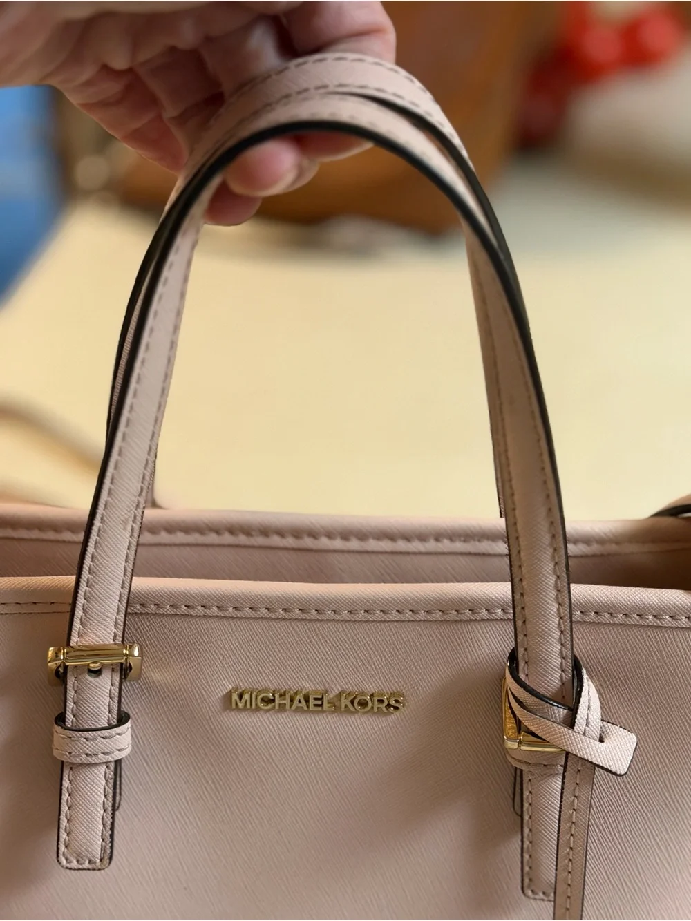 Michael Kors Pink Saffiano Crossbody Tote with Matching Wallet